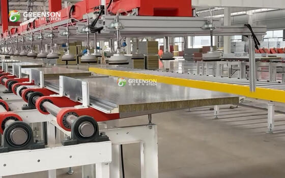 Einfache Bedienung hocheffiziente Steinwolle Polyurethan Schaumstoff-Panel-Produktionslinie mit PLC-Nummernsteuerungssystem