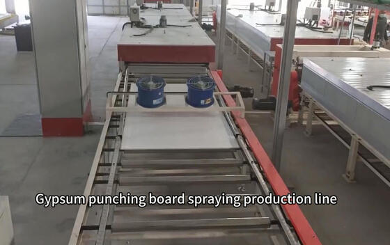 Automatische Spritzlackierlinie für perforierte Gipskartonplatten mit kontinuierlichem Trocknungsbereich